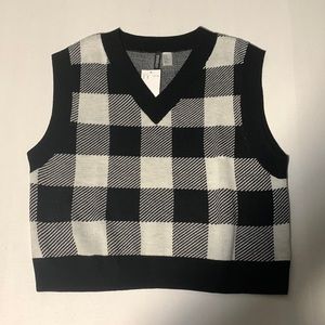 Black and white sweater vest